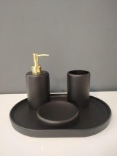 Selim Dekor 4 Parça Banyo Seti Victoria Siyah - 1