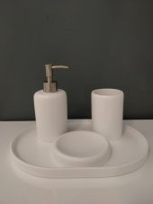 Selim Dekor 4 Parça Banyo Seti Victoria Beyaz - 1