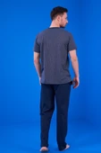 PJS 23323 Erkek Ropdöşambır + Pijama Takım + Şort Takım 5'li Pijama Takım - 2