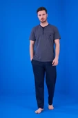 PJS 23323 Erkek Ropdöşambır + Pijama Takım + Şort Takım 5'li Pijama Takım - 1