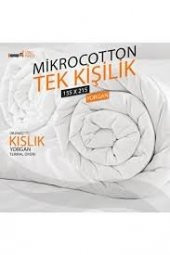 TEK Kişilik  Antialerjik Lüx Silikon Yorgan Ve Yastık Uyku Seti 1 Adet Yastık 800Gr Pamuklu  beyaz - 7
