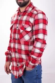 Dagoster DMG23-126465 Kırmızı Günlük Çift Cep Kapaklıı Ekose Oduncu Regular Erkek Gömlek - 3