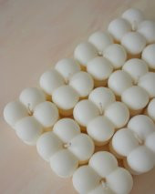 25 Adet Özel Mini Bubble Mum Nikah Nişan Kına Hediyelik Beyaz - 2