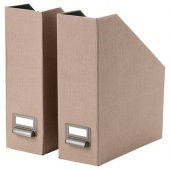 2 Li Dosyalık Kulplu- Koyu Bej MeridyenDukkan Dosyalama Düzenleyici Sert Karton - 1