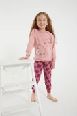 Roly Poly 2981 Bear Pembe Kız Çocuk Uzun Kol Pijama Takım - 3