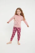 Roly Poly 2981 Bear Pembe Kız Çocuk Uzun Kol Pijama Takım - 5