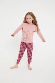 Roly Poly 2981 Garson Bear Pembe Kız Çocuk Uzun Kol Pijama Takım - 5