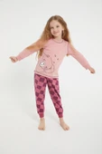 Roly Poly 2981 Bear Pembe Kız Çocuk Uzun Kol Pijama Takım - 4
