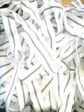 Lastik Beyaz gri çizgili 28mm  5mt  Şort, Paça,kol Ve Don Lastiği 1 Paket 5 Mt - 1