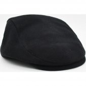 Italyan Kalıp Erkek Şapka Yün London  Kasket Arkası Lastikli  SİYAH thumbnail 4