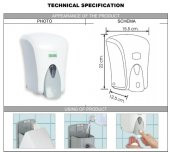 Vialli F6B Hazneli Köpük Sabun Dispenseri Aparatı 1000 ml Siyah - 4
