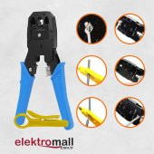Rj45 Rj11 Cat5 Sıkma Pensesi Kablo Soyma Aparatı - 1