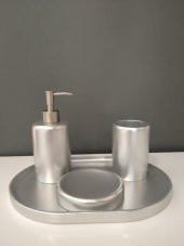 Selim Dekor 4 Parça Banyo Seti Victoria Gümüş - 1
