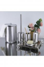 By Selim Elegance Gümüş 5 Parça Polyester Banyo Seti - 2