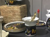 Şeker Portakalım Kelebek Butterfly Desen Tezgah Üstü Porselen Kaşıklık Stand - 1