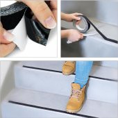 4 Mt Bondit Siyah Yapışkanlı Kaygan Zemin Basamak Merdiven Kaydırmaz Bant 25mm thumbnail 8