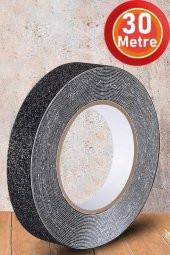 30 Mt Bondit Siyah Yapışkanlı Kaygan Zemin Basamak Merdiven Kaydırmaz Bant 25mm thumbnail 1