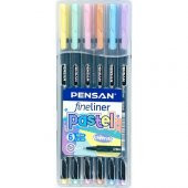 Pensan Fineliner 6 Pastel Renk 0.4mm Uç - 1