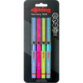 Rotring Fineliner Ince Keçe Uçlu Kalem 4lü Canlı Renkler - 1
