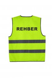 OKUL SERVİS ARAÇLARI İÇİN YÜKSEK GÖRÜNÜMLÜ REHBER YAZILI REFLEKTÖRLÜ YELEK   - YENİ YASA - 1