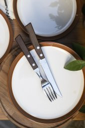 Parthenia Hardal Kenarlı 6lı Pasta Seti-21 cm - 1