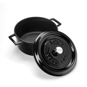 Lava Döküm Yuvarlak Tencere Trendy Çap 24cm Siyah thumbnail 3