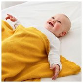 Bebek Battaniyesi 70x90 Cm MeridyenDukkan Koyu Sarı -Pamuklu Bebe Battaniye - 3