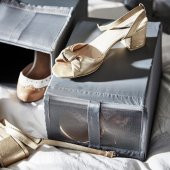 4 Lü Ayakkabı Kutusu, Koyu Gri MeridyenDukkan 22x34x16 Cm 4 Ayakkabı Çifti - 3