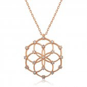 925 Ayar Gümüş Yaşam Çiçeği Kadın Gümüş Kolye thumbnail 1