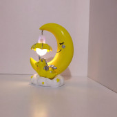 Ay dede figürlü unicorn masaüstü gece lambası renkli ışıklı thumbnail 1