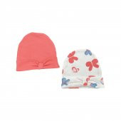 Bibaby Biorganic Wild Flowers 2li Bebek Şapka 72176 Coral - 1