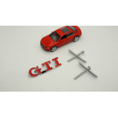 Volkswagen GTİ Logo Ön Panjur Vidalı 3D Krom Metal Logo Amblem - 2