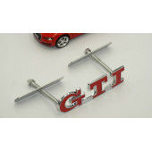 Volkswagen GTİ Logo Ön Panjur Vidalı 3D Krom Metal Logo Amblem - 4