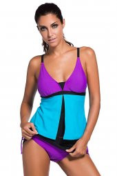Renkli Tankini Etekli Bikini Takım - 2