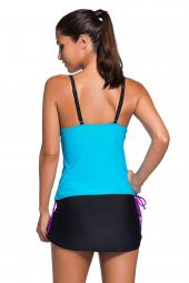 Renkli Tankini Etekli Bikini Takım - 3