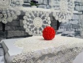 Çiçek Kordonlu 5 Parça Salon Takımı Krem thumbnail 3