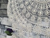 Çiçek Kordonlu 5 Parça Salon Takımı Krem thumbnail 6