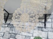 Çiçek Kordonlu 5 Parça Salon Takımı Cappucino - 3