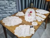 Çeyiz Diyarı Fiyonk Nakışlı 19 Parça Amerikan Servis Seti Krem Cappucino thumbnail 1