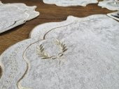 Çeyiz Diyarı Fiyonk Nakışlı 19 Parça Amerikan Servis Seti Krem Cappucino thumbnail 4