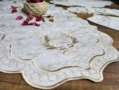 Çeyiz Diyarı Fiyonk Nakışlı 19 Parça Amerikan Servis Seti Krem Cappucino thumbnail 5