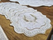 Çeyiz Diyarı Fiyonk Nakışlı 19 Parça Amerikan Servis Seti Krem Cappucino thumbnail 7