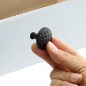 Düğme Noktalı Çekmece Dolap Kapak Kulpu Mat Siyah Metal Kulp - 3