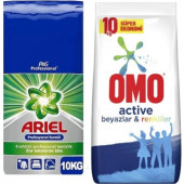 Ariel 10 kg Beyazlar İle Omo 10 kg Renkli Ve Beyazlar Toz Deterjan - 1