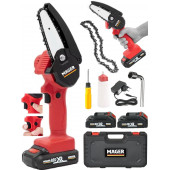 Mager Alman 88 V 10 Ah Şarjlı Dal Budama Testere Bıçkı Makinesi Yedek Zincirli Çift Akülü - 1