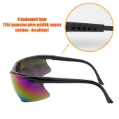 İş Güvenlik Gözlüğü Koruyucu Silikonlu Çapak Gözlük S600 Gökkuşağı thumbnail 4