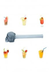 El Yapımı Kuru Kafa Tasarımlı Cam Parti Karıştırıcı Kokteyl Kaşığı Çubuğu - 2