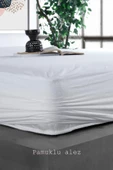 Limon Soft Pamuklu Fitted Full Kenar Su Sıvı Geçirmez Yatak Koruyucu Alez Çarşaf Beyaz  90x190 - 2