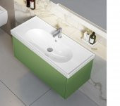 Turkuaz Ceratyle Arya Etajer Uyumlu Damlalıklı Lavabo 80x45 cm - 1