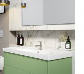 Turkuaz Ceratyle Arya Etajer Uyumlu Damlalıklı Lavabo 80x45 cm - 3